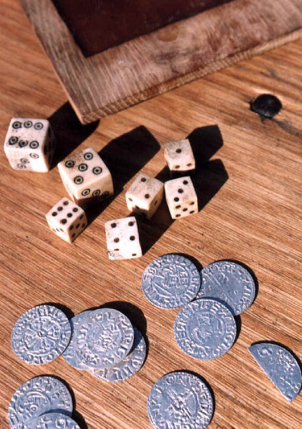 Ancient dice made from
 antlers.